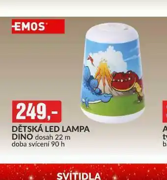 Dětská led lampa dino
