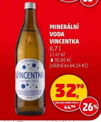 Penny Market MINERÁLNÍ VODA VINCENTKA nabídka