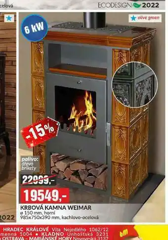 Baumax Krbová kamna weimar nabídka