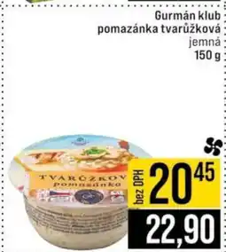 Jip Gurmán klub pomazánka tvarůžková nabídka