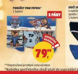 Penny Market Ponožky paw patrol nabídka