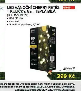 Auto Kelly Led vánoční cherry řetěz nabídka