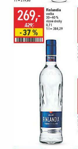 Globus Finlandia vodka nabídka