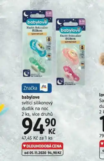 dm drogerie Babylove dudlík nabídka
