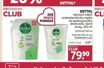 Rossmann Dettol tekuté mýdlo náhradní náplň nabídka