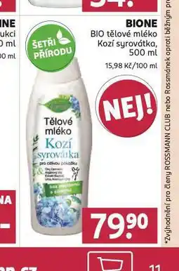 Rossmann Bione bio tělové mléko nabídka