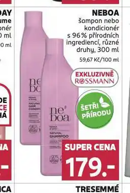Rossmann Neboa šampon, kondicioner nabídka