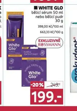 Rossmann White glo bělicí sérum, pudr nabídka