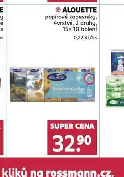 Rossmann Alouette papírové kapesníky nabídka