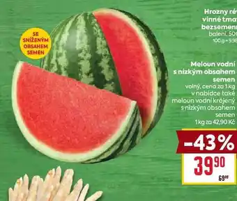 Billa Meloun vodní s nízkým obsahem semen volný, cena za 1 kg nabídka