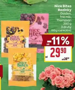 Billa Nice Bites Rozinky Golden, Trio mix, Thompson 200 g nabídka