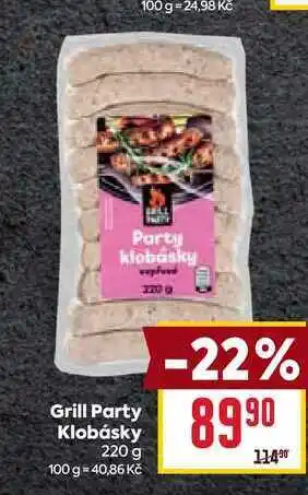 Billa Grill Party Klobásky 220 g nabídka