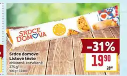 Billa Listové těsto chlazené, rozválené 275 g nabídka