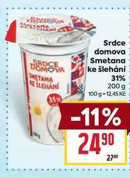 Billa Srdce domova Smetana ke šlehání 31% 200 g nabídka