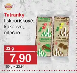 PLUS JIP Tatranky lískooříškové, kakaové, mléčné nabídka