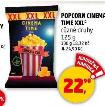 Penny Market POPCORN CINEMA TIME XXL různé druhy, 125 g nabídka