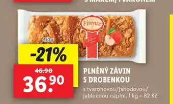 Lidl FIRENZE PLNĚNÝ ZÁVIN S DROBENKOU nabídka