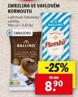 Lidl Ballino Zmrzlina ve Vaflovém Kornoutu nabídka