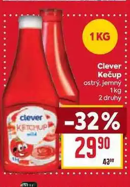Billa Clever Kečup ostrý, jemný 1kg nabídka