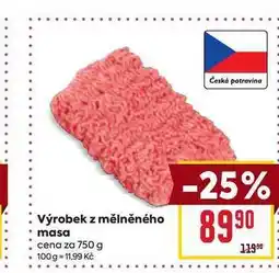 Billa Výrobek z mělněného masa cena za 750 g nabídka