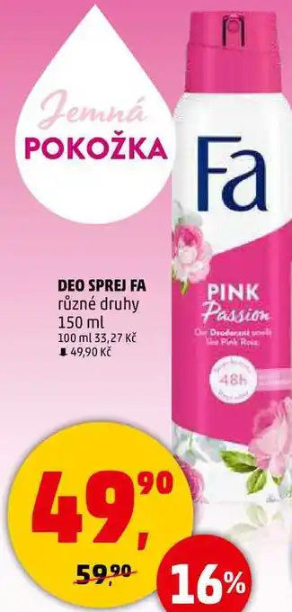 Penny Market DEO SPREJ FA různé druhy, 150 ml nabídka