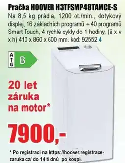 EVA Pračka HOOVER H3TFSMP48TAMCE-S nabídka
