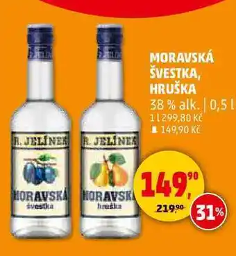 Penny Market MORAVSKÁ ŠVESTKA, HRUŠKA 38 % alk., 0,5 l nabídka