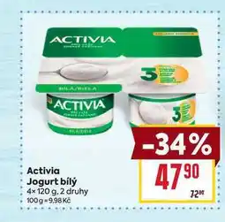 Billa Activia Jogurt bílý 4x120 g nabídka