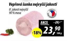 ZEMAN Vepřová šunka nejvyšší jakosti tř. jakosti nejvyšší 90% masa, 100 g nabídka