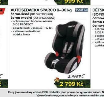Auto Kelly Autosedačka sparco 9-36 kg nabídka