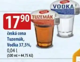 Bala Ceská cena Tuzemák, Vodka 37,5% nabídka