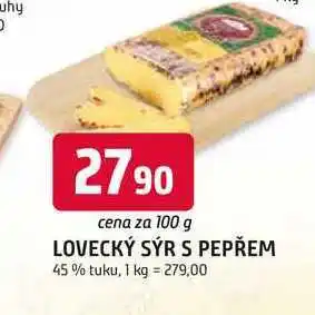 Trefa LOVECKÝ SÝR S PEPŘEM 45% tuku, 100g nabídka