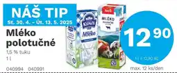 Konzum Mléko polotučné nabídka