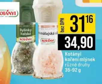 Jip Kotányi koření mlýnek nabídka