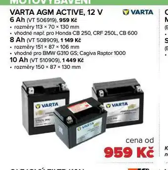 Auto Kelly Baterie varta agm active 6 ah nabídka