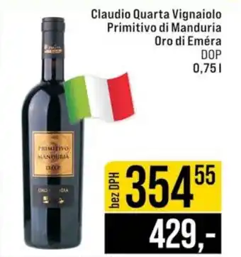 Jip Claudio Quarta Vignaiolo Primitivo di Manduria Oro di Emera nabídka