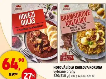 Penny Market HOTOVÁ JÍDLA KARLOVA KORUNA vybrané druhy, 520/510 g nabídka
