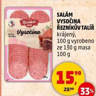 Penny Market SALÁM VYSOČINA ŘEZNÍKŮV TALÍŘ krájený, 100 g nabídka