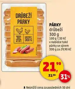 Penny Market PÁRKY drůbeží, 300 g nabídka
