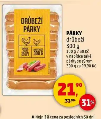 Penny Market PÁRKY drůbeží, 300 g nabídka
