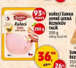 Penny Market KUŘECÍ ŠUNKA JEMNĚ UZENÁ ŘEZNÍKŮV TALÍŘ, 200 g nabídka