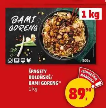 Penny Market ŠPAGETY BOLOŇSKÉ/ BAMI GORENG, 1 kg nabídka