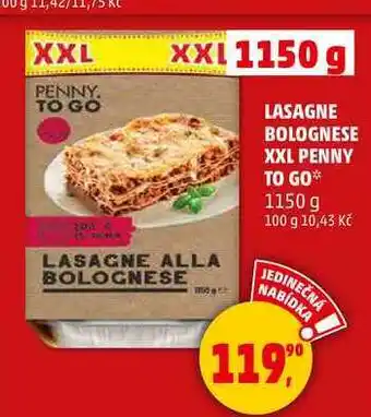 Penny Market LASAGNE BOLOGNESE XXL PENNY TO GO, 1150 g nabídka