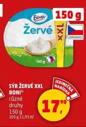 Penny Market SÝR ŽERVÉ XXL BONI různé druhy, 150 g nabídka