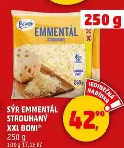 Penny Market SÝR EMMENTÁL STROUHANÝ XXL BONI, 250 g nabídka