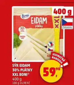 Penny Market SÝR EIDAM 30% PLÁTKY XXL BONI, 400 g nabídka