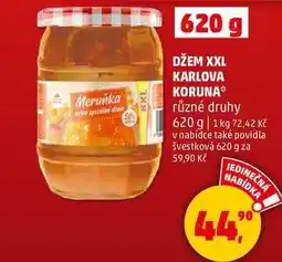 Penny Market DŽEM XXL KARLOVA KORUNA různé druhy, 620 g nabídka