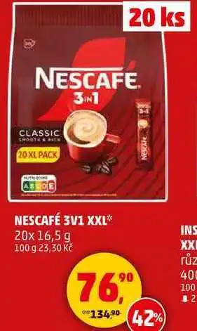 Penny Market NESCAFÉ 3V1 XXL, 20x 16,5 g nabídka