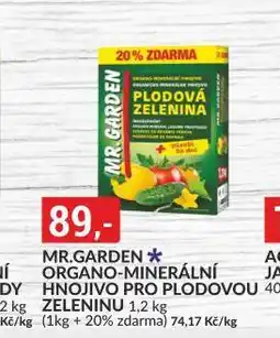 Baumax Mr. garden orgamo minerální hnojivo pro plodovou zeleninu nabídka