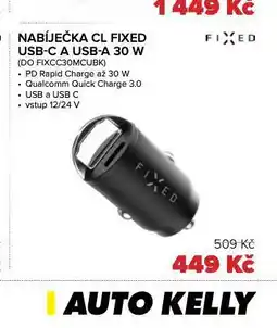 Auto Kelly Nabíjdečka cl fixed nabídka